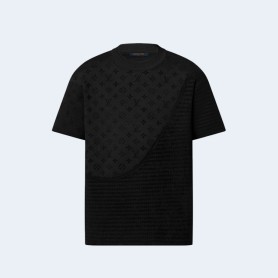 루이비통 그래픽 자카드 쇼트 슬리브드 크루넥 1AHCMP