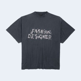 발렌시아가 패션 디자이너 페인팅 아웃라인 티셔츠