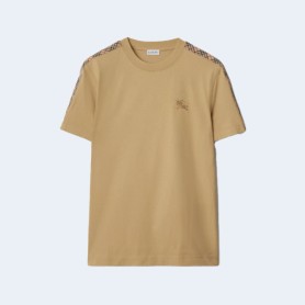 버버리 체크 트리밍 코튼 티셔츠 3COLOR (BEIGE) (BLACK) (WHITE)