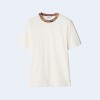 버버리 체크 트림 코튼 티셔츠 3COLOR (WHITE) (BLACK) (BROWN)