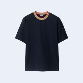 버버리 라운드넥 배색 카라 코튼 티셔츠 2COLOR (NAVY) (BLUE GRAY)