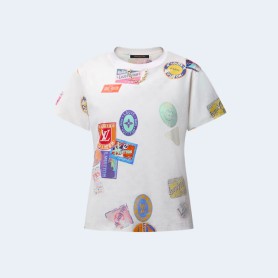 루이비통 마히나 패치 프린트 티셔츠