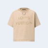 루이비통 빈티지 이펙트 코튼 티셔츠 2COLOR (GREY,BEIGE)