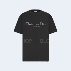 디올 Christian Dior Couture 캐주얼 핏 블랙 코튼 티셔츠