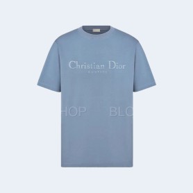 디올 Christian Dior Couture 캐주얼 핏 블루 코튼 티셔츠