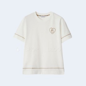 버버리 B 하트 로고 코튼 티셔츠 화이트