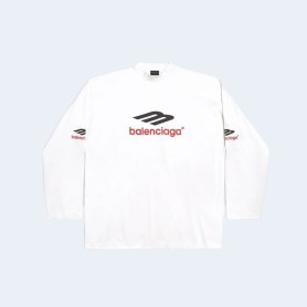 발렌시아가 3B 스포츠 롱 슬리브 티셔츠 화이트