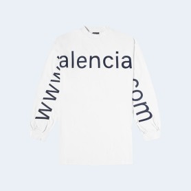 발렌시아가 롱 슬리브 닷 컴 티셔츠
