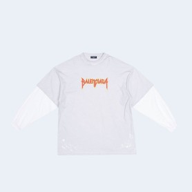 발렌시아가 메탈리카 화이트 티셔츠