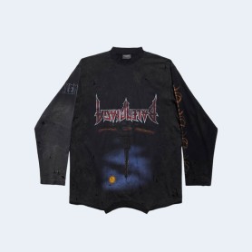 발렌시아가 파리 문 업사이드 다운 롱 슬리브 티셔츠