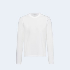 프라다 스트래치 코튼 롱 티셔츠 화이트