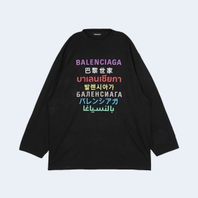 발렌시아가 랭귀지 티셔츠 블랙
